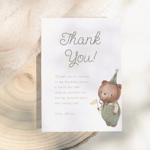 Teddy Bear First Birthday Party Dankeskarte