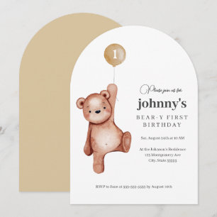 Teddy Bear First Birthday Party Einladung