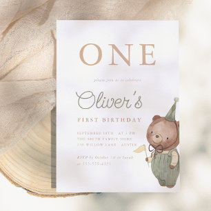 Teddy Bear First Birthday Party Einladung