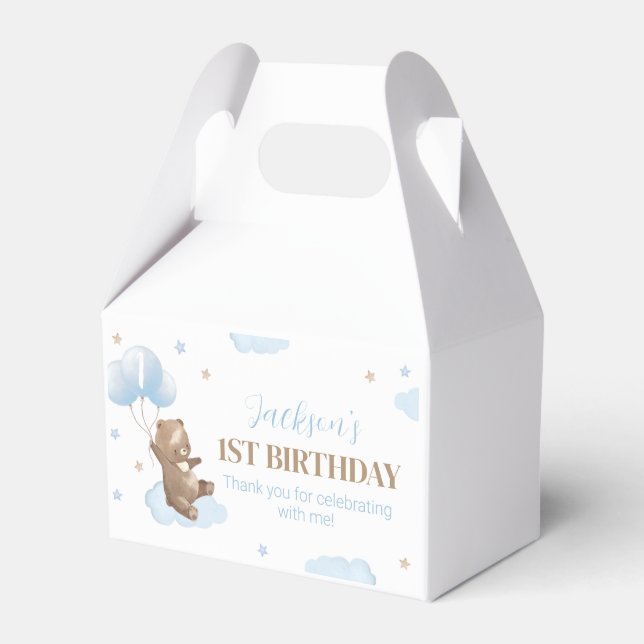 Teddy Bear First Birthday Party Fevor Box Geschenkschachtel (Vorderseite)