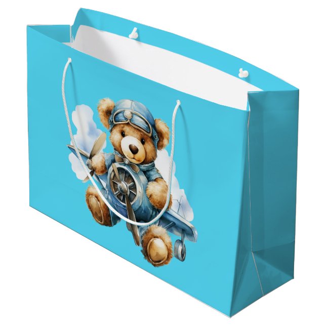 Teddy Bear Flyer Große Geschenktüte (Rückseite Schrägansicht)
