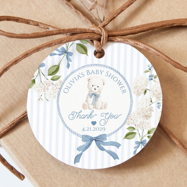 Teddy Bear French Nursery Baby shower Thank you Geschenkanhänger (Von Creator hochgeladen)