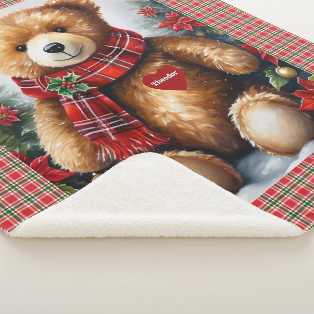 Teddy Bear fügt seinem Herz Weihnachten den Namen  Sherpadecke (3/4)
