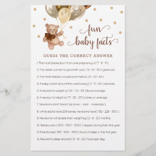 Teddy Bear Fun Baby Facts Baby Showspiel