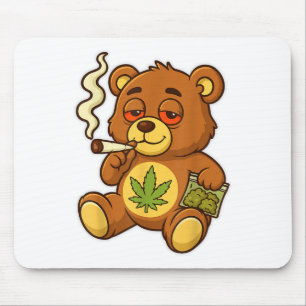 Teddy Bear Funny Wear Rauchen Bär mit Gelenk Mousepad