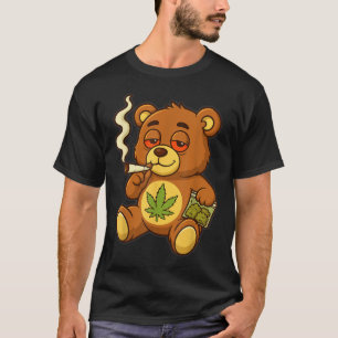 Teddy Bear Funny Wear Rauchen Bär mit Gelenk T-Shirt