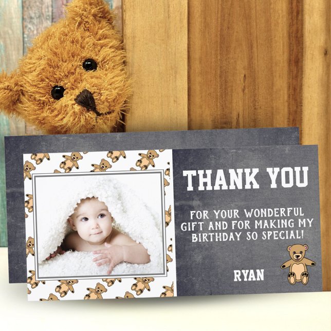 Teddy Bear Geburtstag Danke Ihnen Foto Card Kinder (Von Creator hochgeladen)