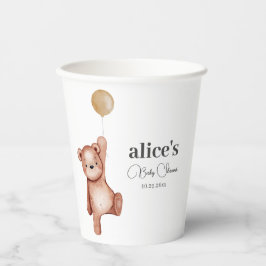 Teddy Bear Gender Neutral Baby Duwer Paper Cups Pappbecher
