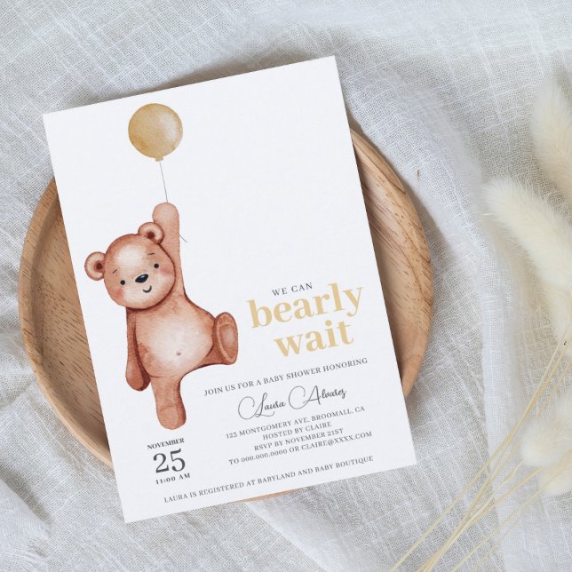 Teddy Bear Gender Neutral Baby Shower Einladung (Von Creator hochgeladen)