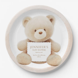 Teddy Bear Gender Neutral Baby Shower Paper Pappteller