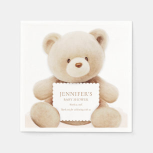 Teddy Bear Gender Neutral Baby Shower Paper Serviette