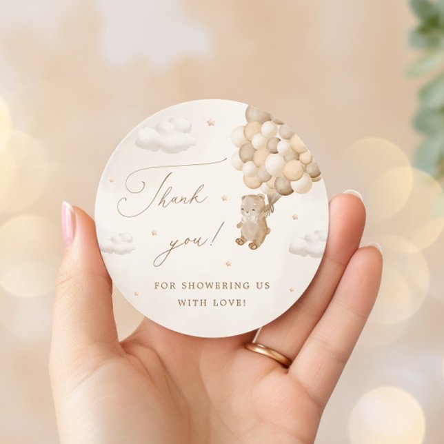 Teddy Bear Gender Neutral Danke Runder Aufkleber (Von Creator hochgeladen)