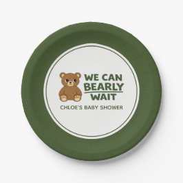 Teddy Bear Gender Neutral Minimalist Baby Shower Pappteller