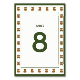 Teddy Bear Gender Neutral Minimalist Baby Shower Tischnummer