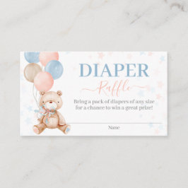 Teddy Bear Gender Reveal Diaper Raffle Umschließun Begleitkarte