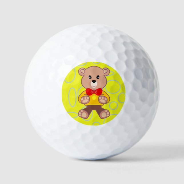 Teddy Bear Geometric Circles Loops Golf Balls Golfball (Vorderseite)