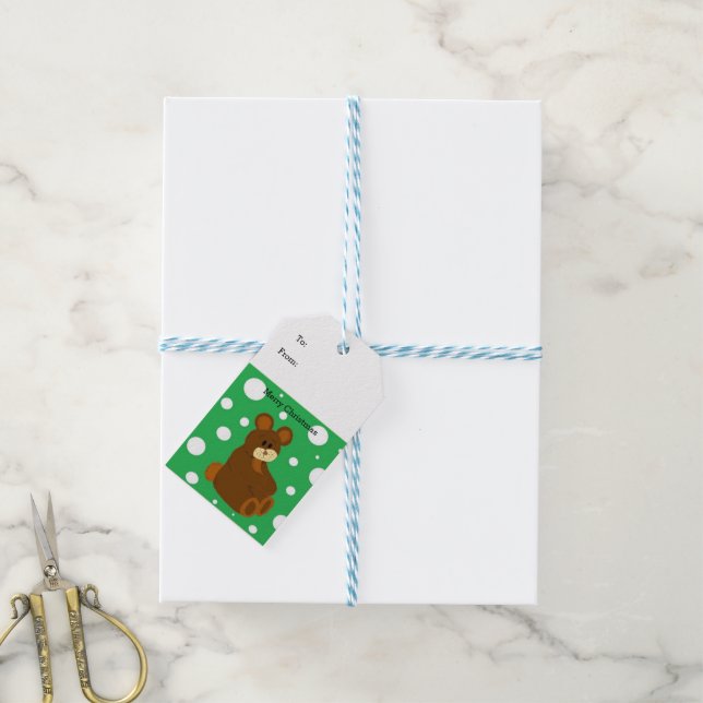 Teddy Bear Geschenkanhänger (Mit Garn)