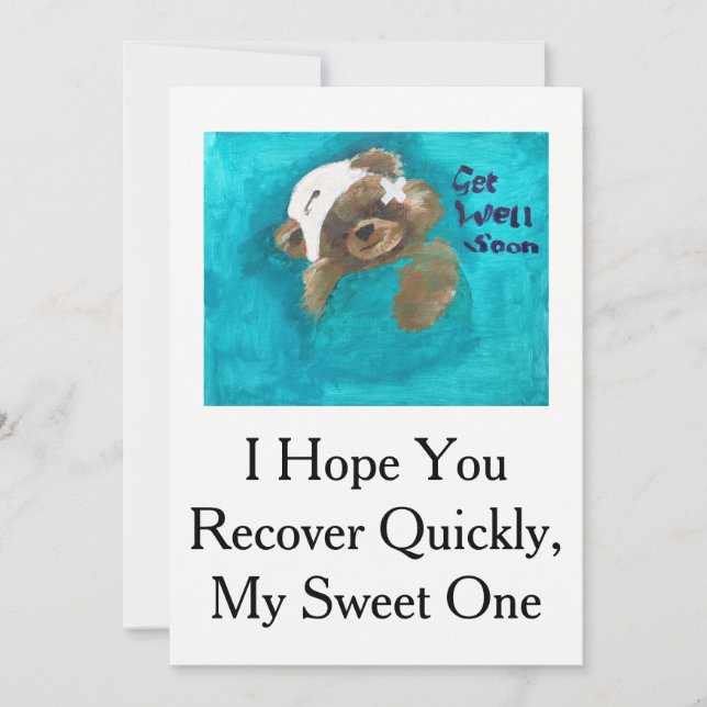 Teddy Bear Get Well Card Karte (Vorderseite)