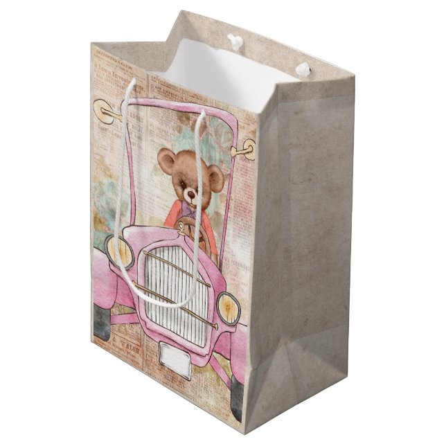 Teddy Bear Gift Bag Mittlere Geschenktüte (Vorderseite Schrägansicht)