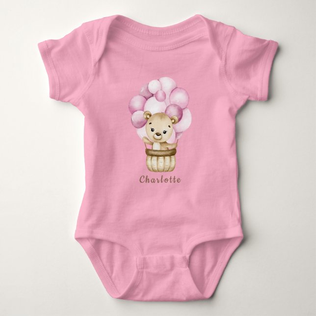 Teddy Bear Girl Baby Bodysuit Baby Strampler (Vorderseite)