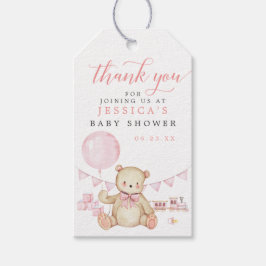 Teddy Bear Girl Baby Dusche Tag Geschenkanhänger