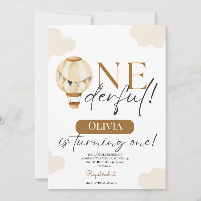 Teddy Bear Girl Baby pastel 1. Geburtstag Einladung (Vorderseite)