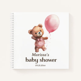 Teddy Bear Girl Baby Shooting Guest Book Notizbuch