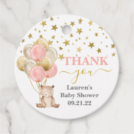Teddy Bear Girl Baby Shower Fevor Tags Geschenkanhänger