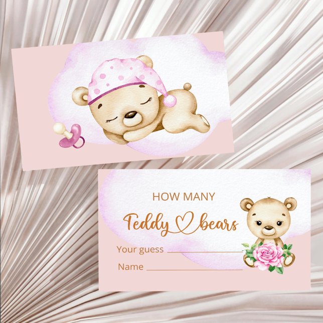 Teddy Bear Girl Babydusche Begleitkarte (Von Creator hochgeladen)