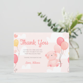 Teddy Bear Girl Babydusche Danke Karte