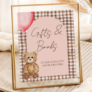 Teddy Bear Girl Babydusche Geschenke und Büchentis Poster