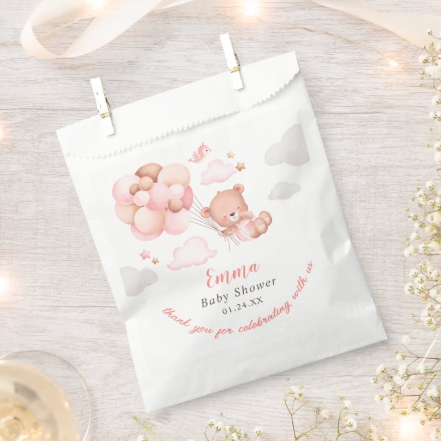 Teddy Bear Girl Babydusche Geschenktütchen (Ausgeschnitten)