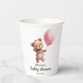 Teddy Bear Girl Babydusche Papiertasse Pappbecher