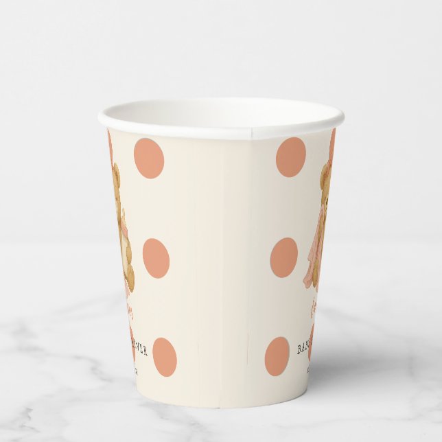 Teddy Bear Girl Babydusche Papiertüten Pappbecher (Rechts)