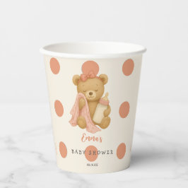 Teddy Bear Girl Babydusche Papiertüten Pappbecher