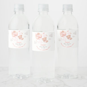 Teddy Bear Girl Babydusche Wasserflaschenetikett