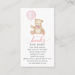 Teddy Bear Girl Book Request Baby Showkarte Begleitkarte