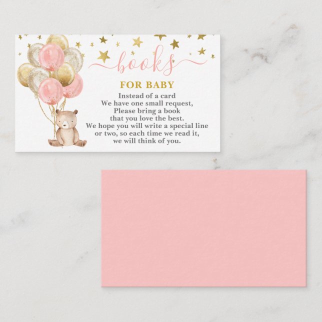 Teddy Bear Girl Bringen Sie eine Book Card Begleitkarte (Vorne/Hinten)