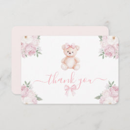 Teddy Bear Girl Thank You Card Dankeskarte