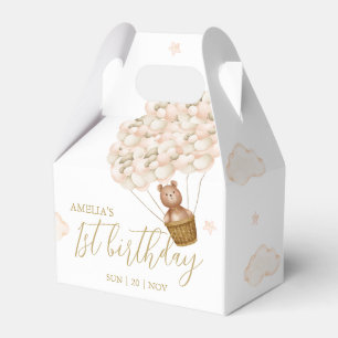 Teddy Bear Gold Balloons Geburtstagsparty Geschenkschachtel