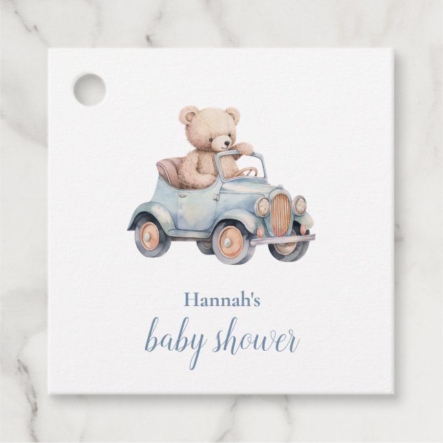 Teddy Bear Grandmillennial Baby Show Geschenkanhänger (Vorderseite)