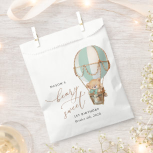 Teddy Bear, Green Hot Air Ballon, erster Geburtsta Geschenktütchen