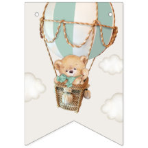 Teddy Bear, Green Hot Air Ballon, erster Geburtsta