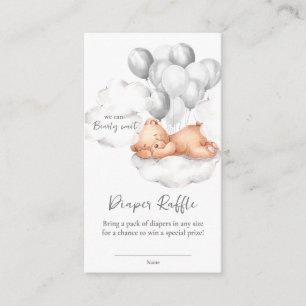 Teddy Bear Grey Boy Baby Dusche Windelwanne Begleitkarte