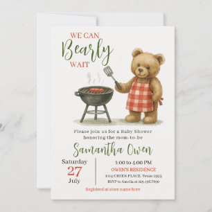 Teddy Bear GRILLEN Babydusche für Jungen Einladung