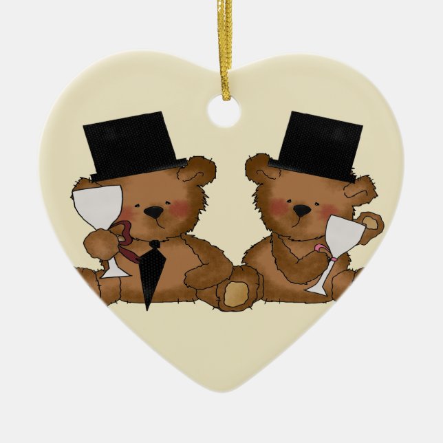 Teddy Bear Grooms Wedding Keramikornament (Vorne)
