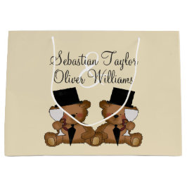 Teddy Bear Grooms Wedding Personalisiert (V2) Große Geschenktüte