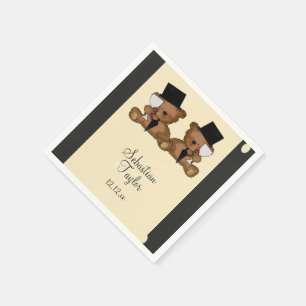 Teddy Bear Grooms Wedding Serviette