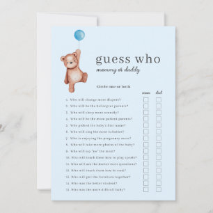 Teddy Bear Guess Who Baby Showspiel Einladung