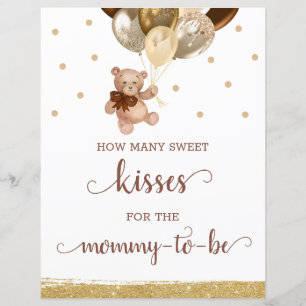 Teddy Bear Guess Wie viele Kisses Sign Baby Dusche